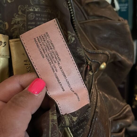 VINTAGE LEATHER JUICY COUTURE SATCHEL/bag/purse/pocketbook brown leather - Picture 8 of 14